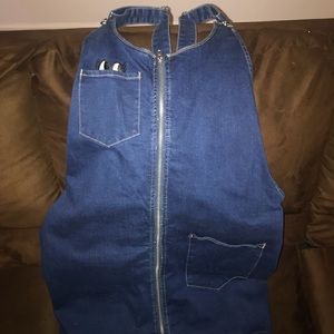Denim overall dress